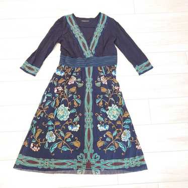 VIVIENNE TAM Floral Pattern Navy Dress