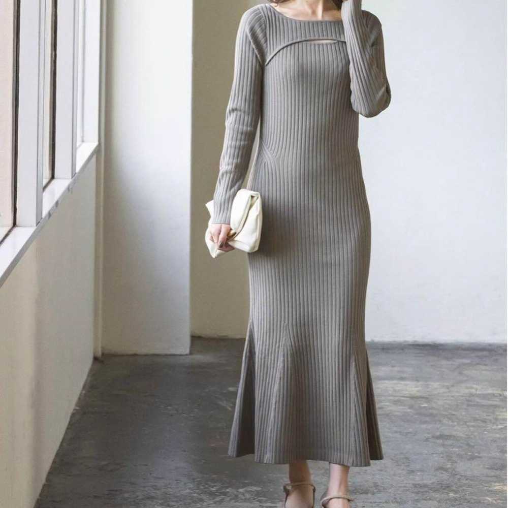 Noble Décolleté Open Knit Dress - image 1