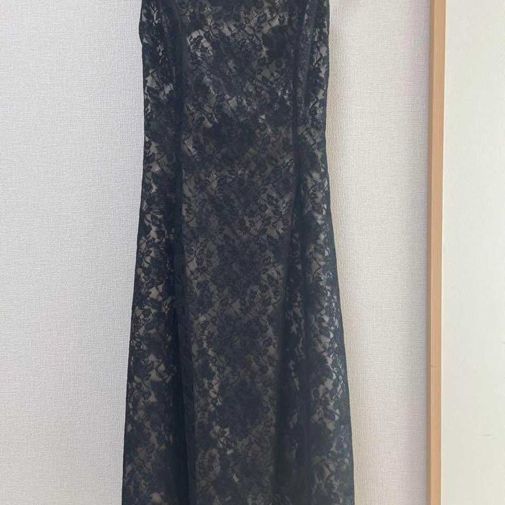 Black Lace Midi Party Dress - image 1