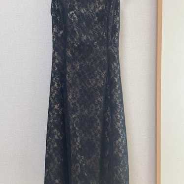 Black Lace Midi Party Dress - image 1