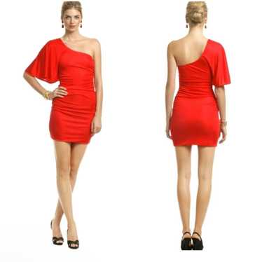 BLACK HALO Adele Love Red One Shoulder Ruched Mini