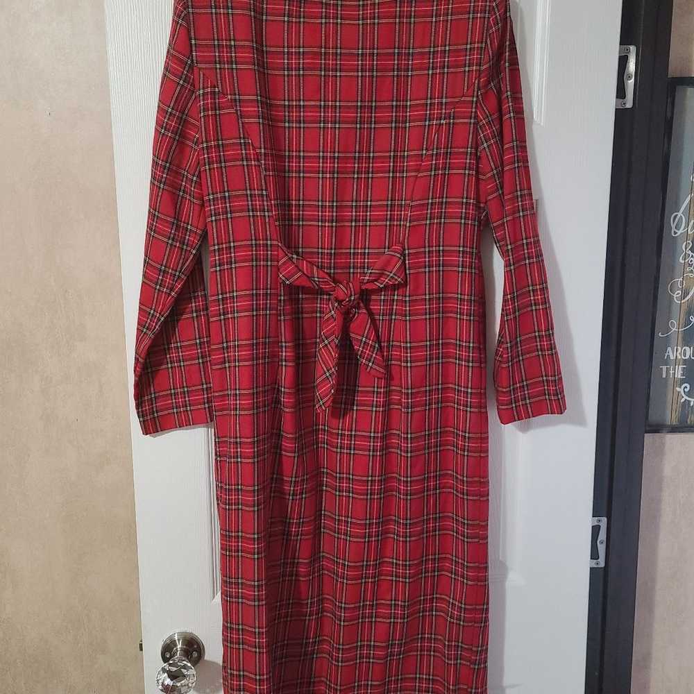 Vintage Christmas holiday plaid dress - image 2