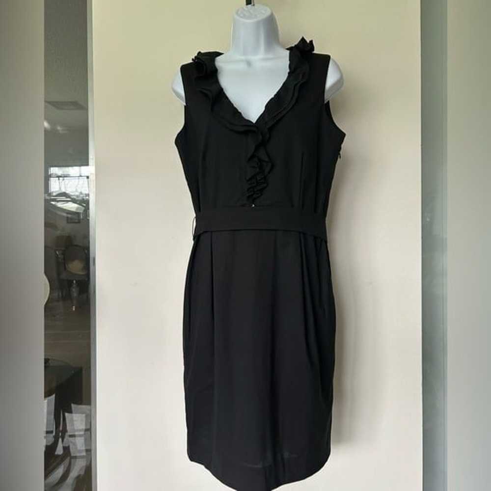 Escada black sleeveless sheath dress stretch wool… - image 11