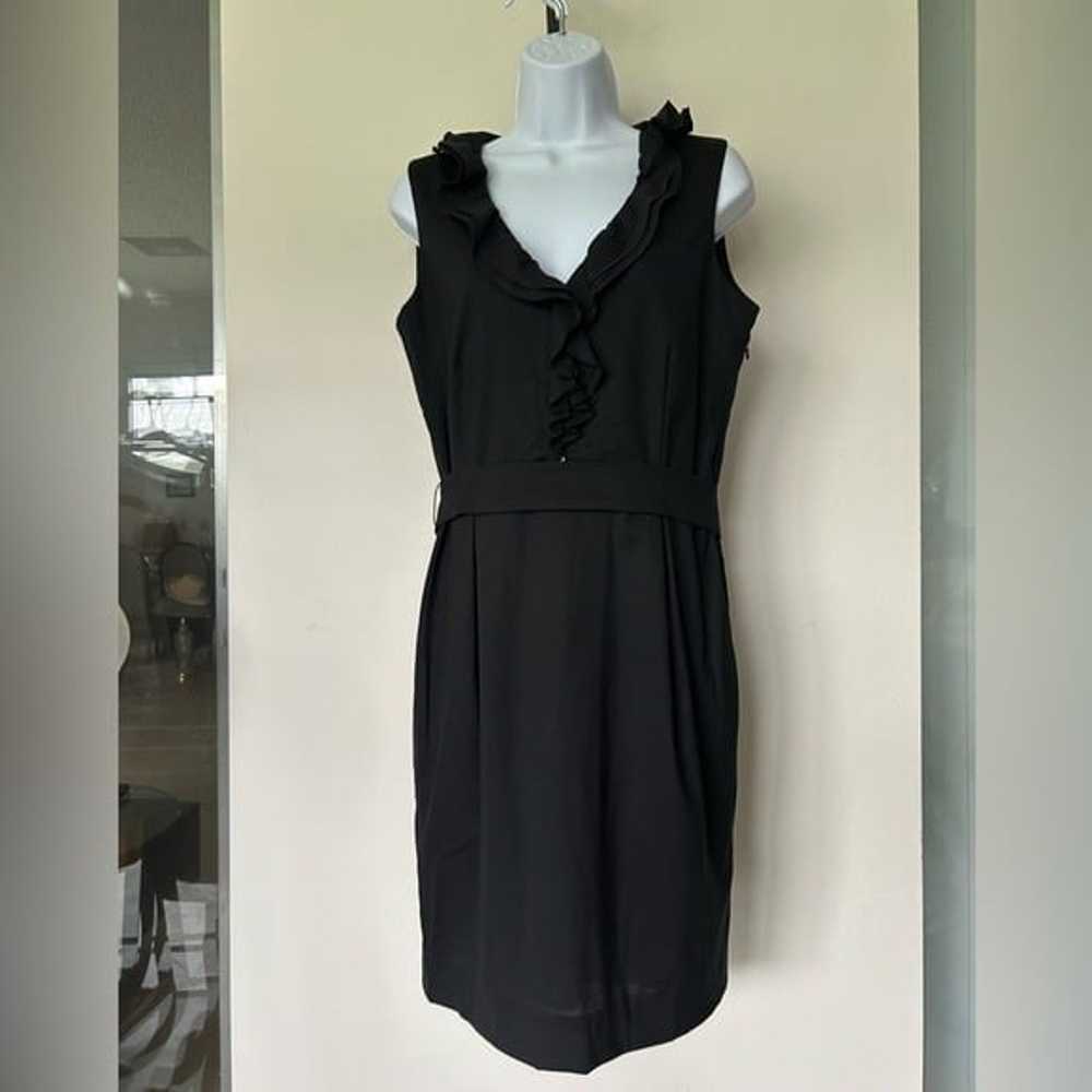 Escada black sleeveless sheath dress stretch wool… - image 1