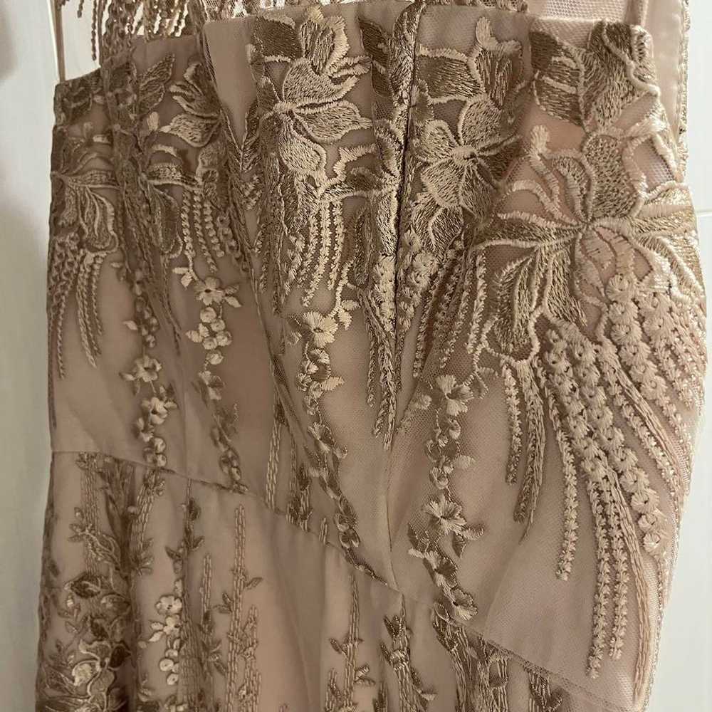 Champagne Pink Gold Embroidered Dress One-Piece - image 11