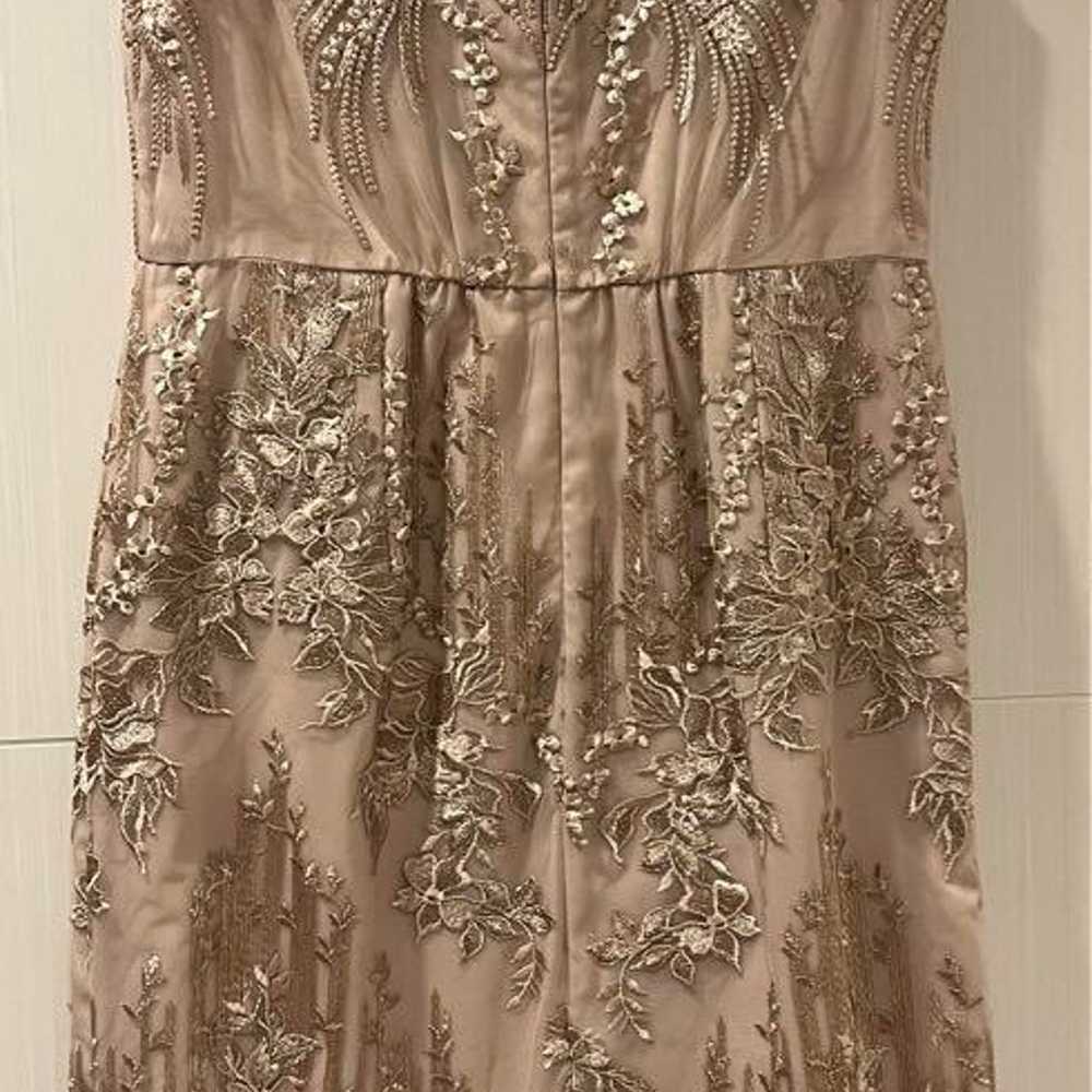 Champagne Pink Gold Embroidered Dress One-Piece - image 2