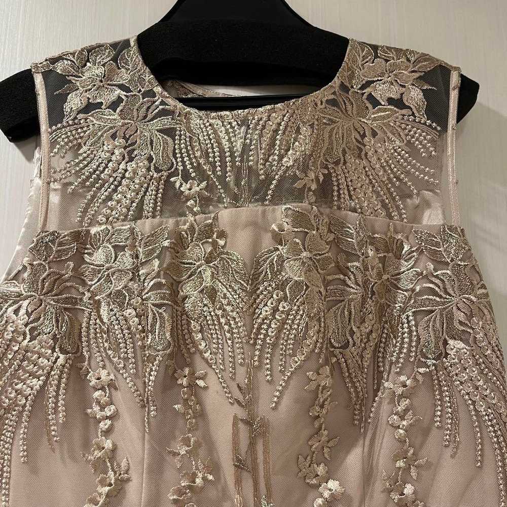 Champagne Pink Gold Embroidered Dress One-Piece - image 4