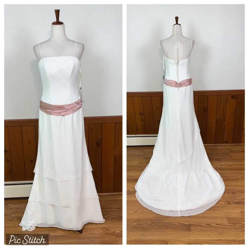 Beautiful New Mori Lee Chiffon Tiered Wedding Gow… - image 1