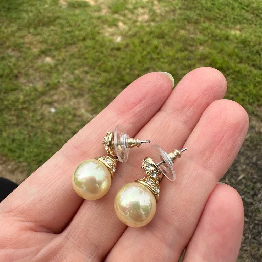 Vintage Roman Faux Pearl Earrings - image 2