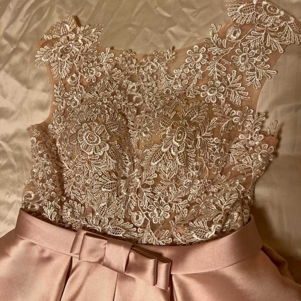 Pink Satin Lace Party Dress - image 2