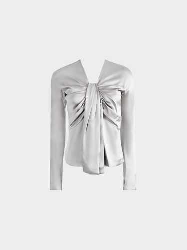 Christian Dior FW 1997 Metallic Grey Silk Blouse