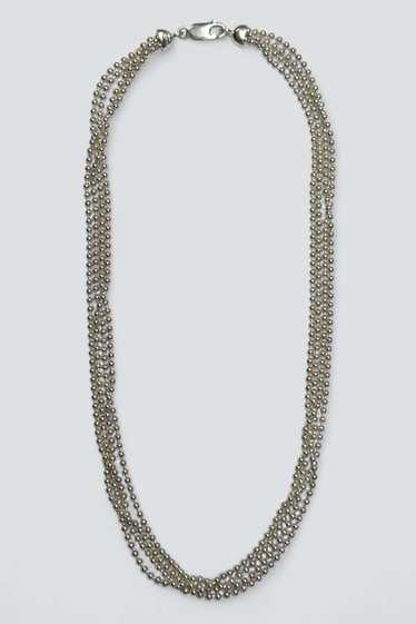 Strand Bead Necklace - Sterling Silver Multi