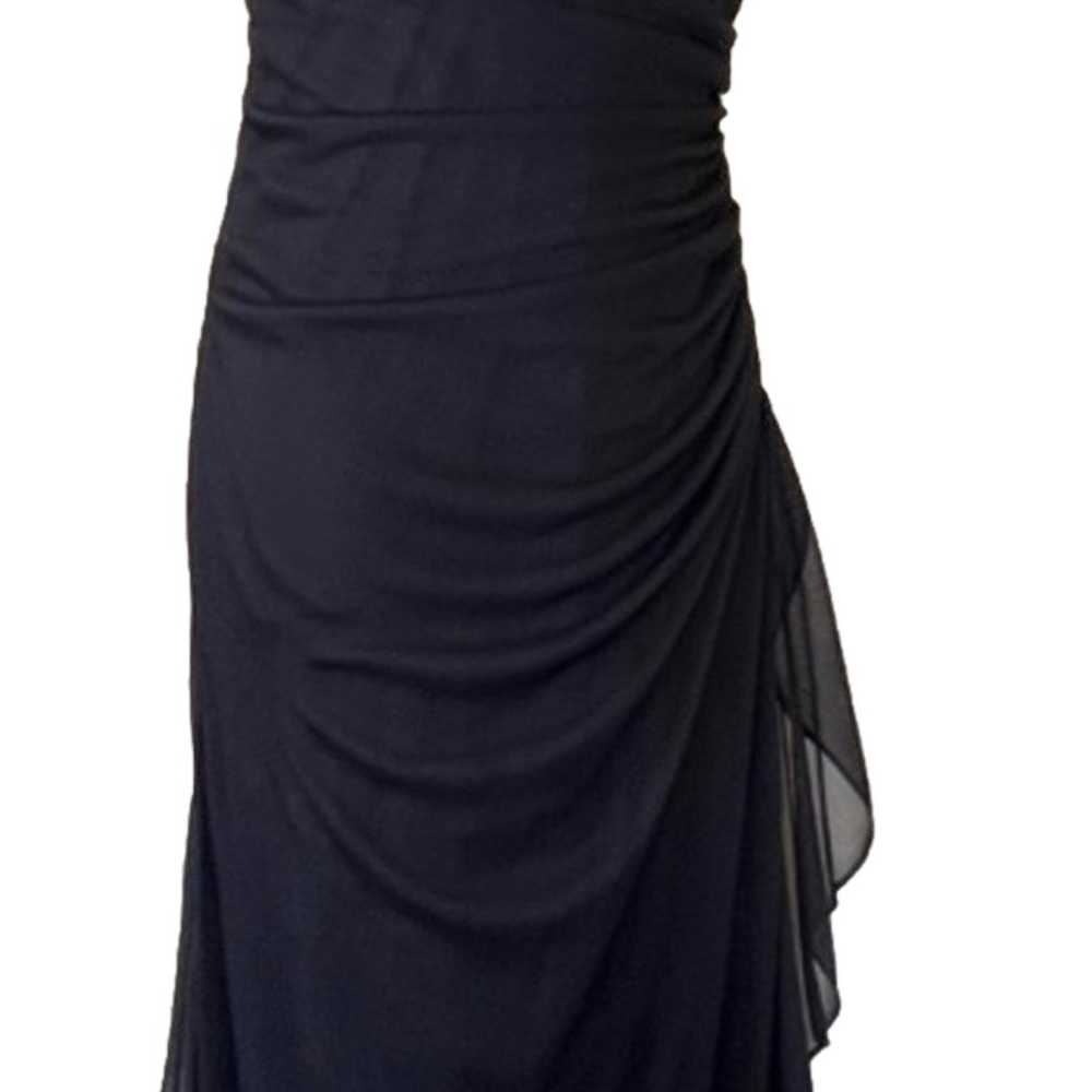 Cache Formal Gown Black Halter Dress Sz 12 Sheer … - image 2