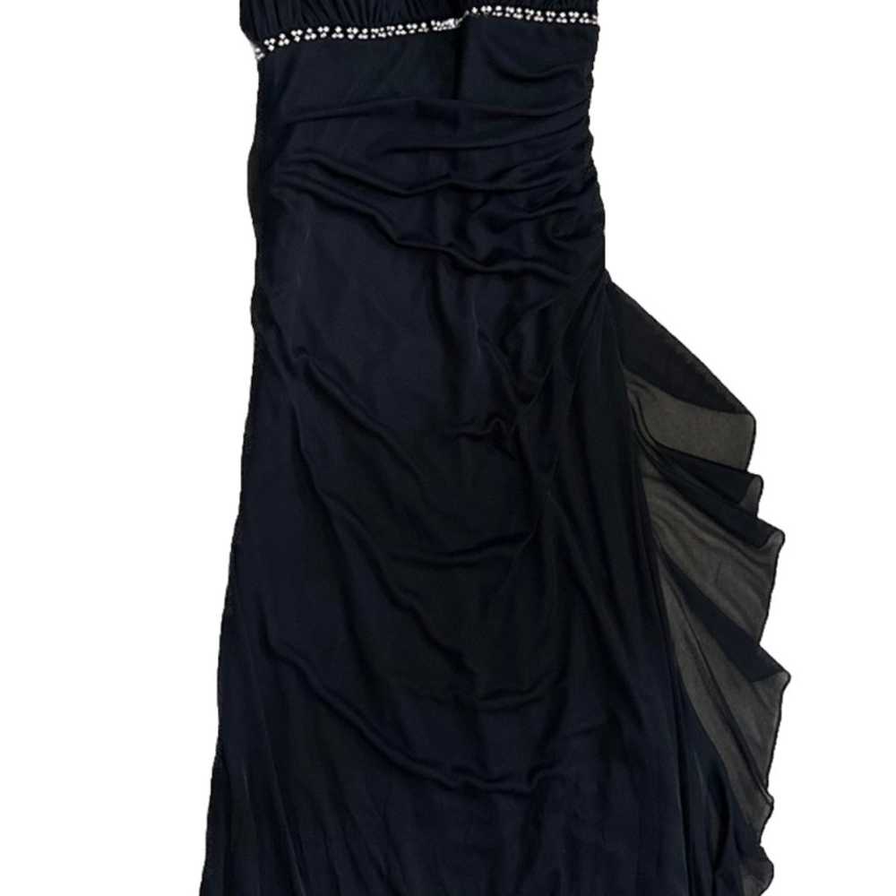 Cache Formal Gown Black Halter Dress Sz 12 Sheer … - image 5