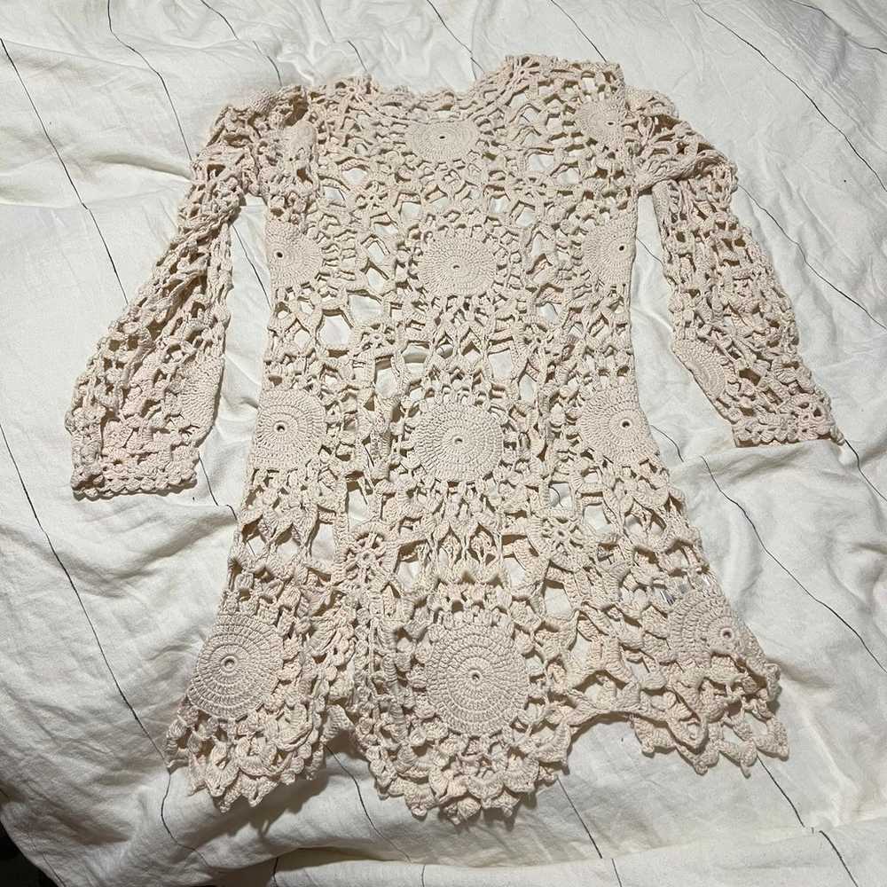 UNIF Astra Crochet Mini Dress Hippie Bohemian Edg… - image 10