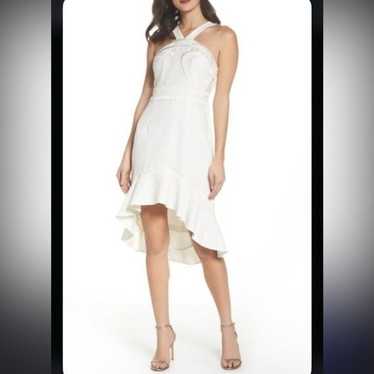 Foxiedox Aviana High Low Halter Dress White Ivory 