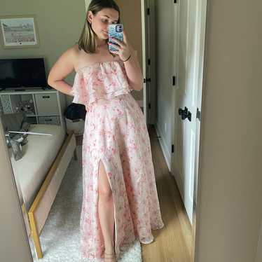 Lulus pink floral maxi dress