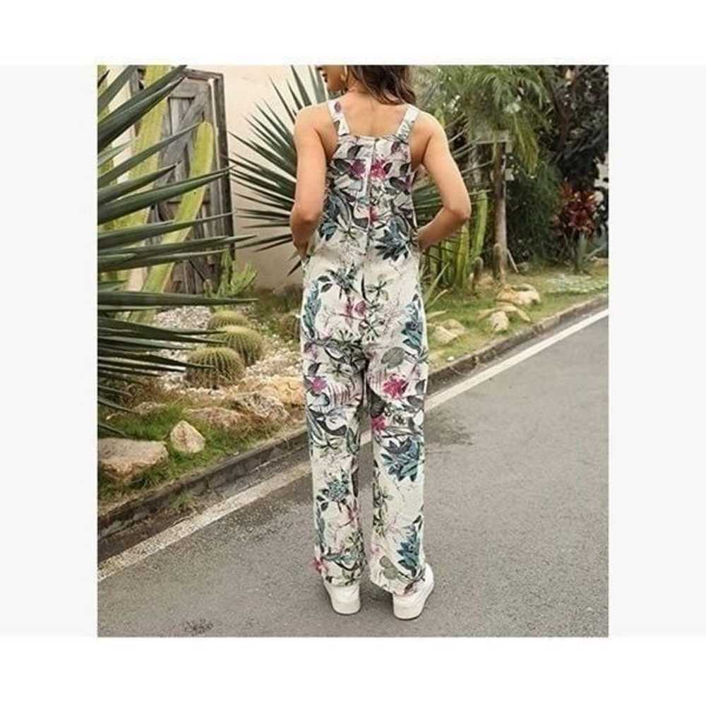 Floral Loose Fit Wide Leg Bib Jumpsuit - image 4