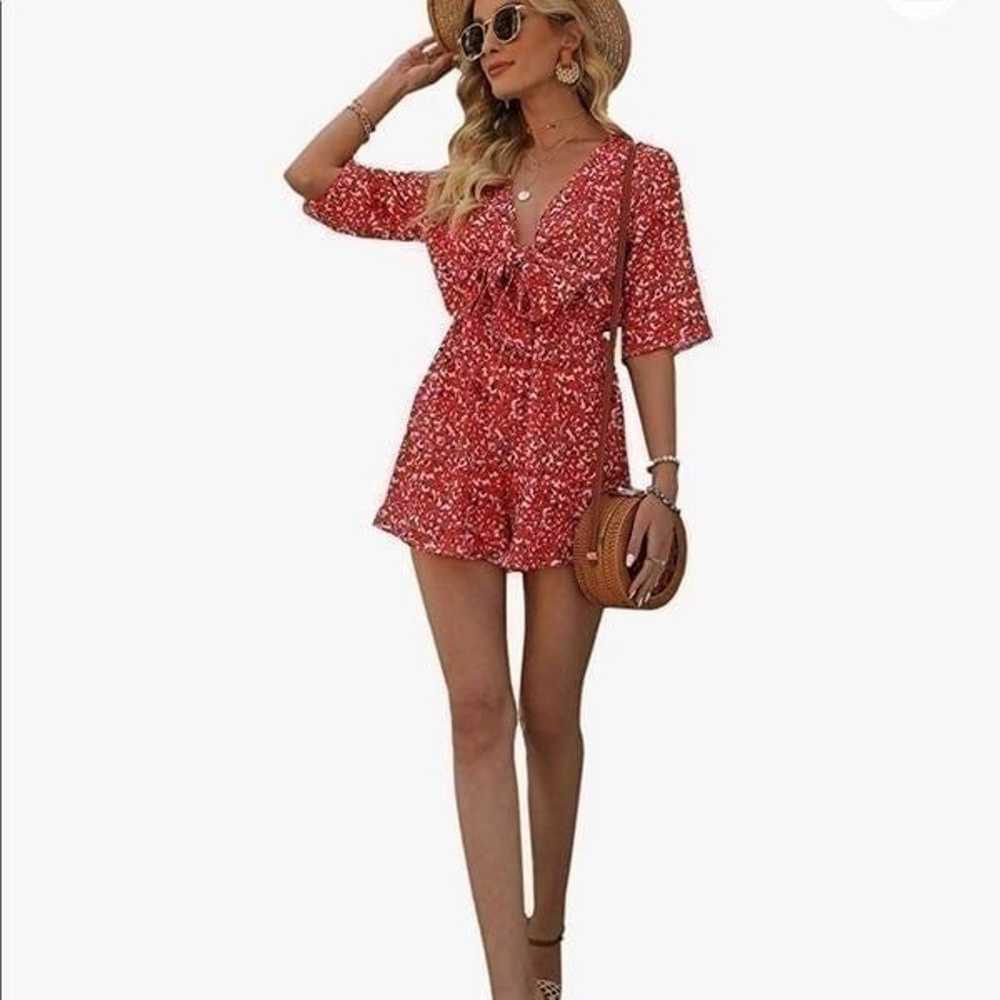 NEW Tie Front Floral Romper - image 5