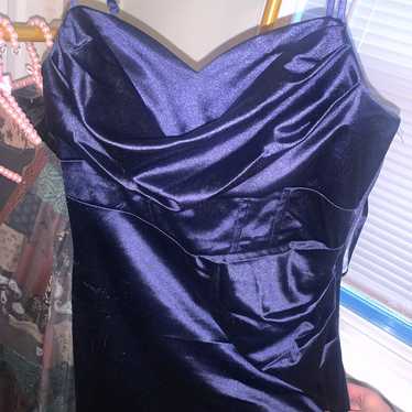 Blue satin dress - image 1