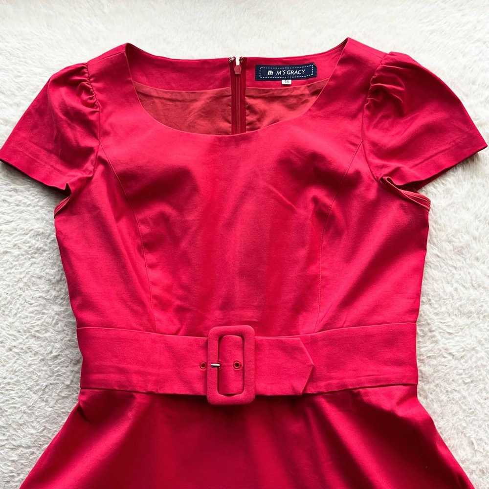 M'S GRACY Dress with Belt A-Line Flare - image 4