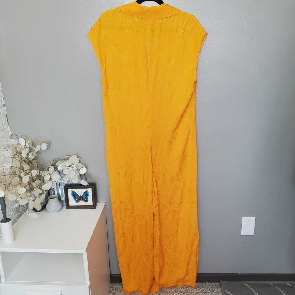 Zara Jumpsuit Womens Size Large Orange Yellow Jac… - image 4