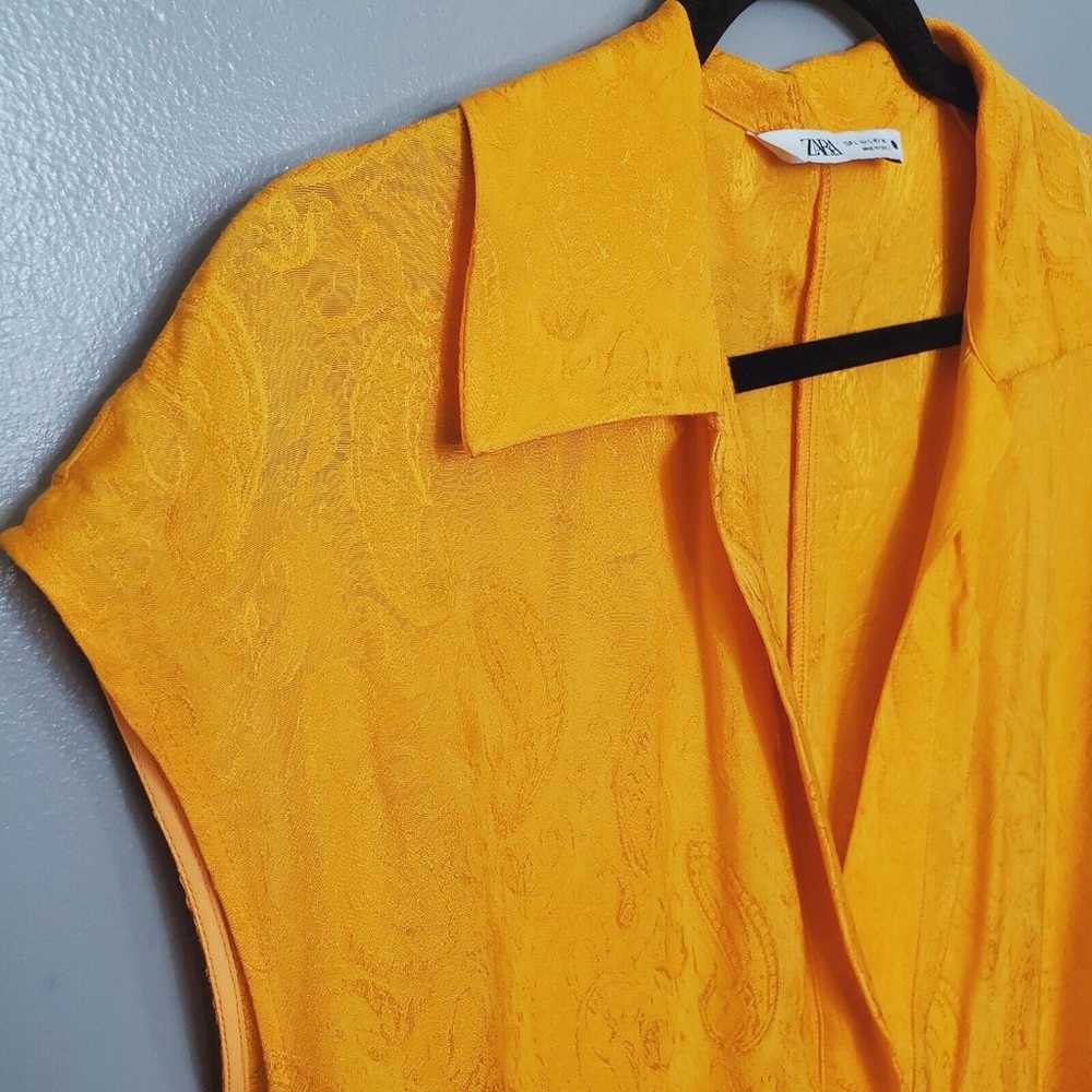 Zara Jumpsuit Womens Size Large Orange Yellow Jac… - image 5