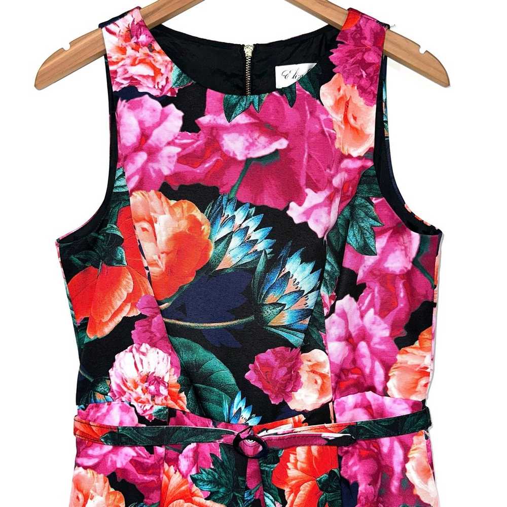 Eliza J Floral Belted Sleeveless Fit & Flare Plea… - image 2