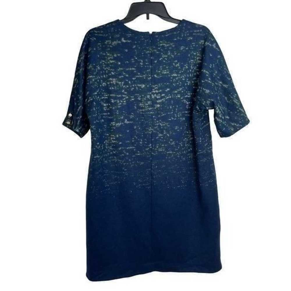 Worth New York Blue Wool Shift Dress Size 12 - image 2