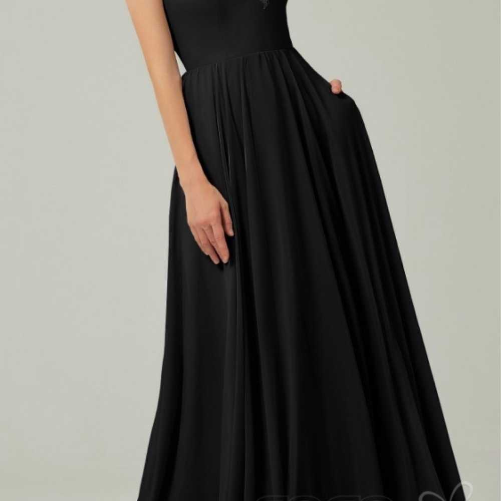 A-Line Sweep-Brush-Train Chiffon Bridesmaid Dress - image 1