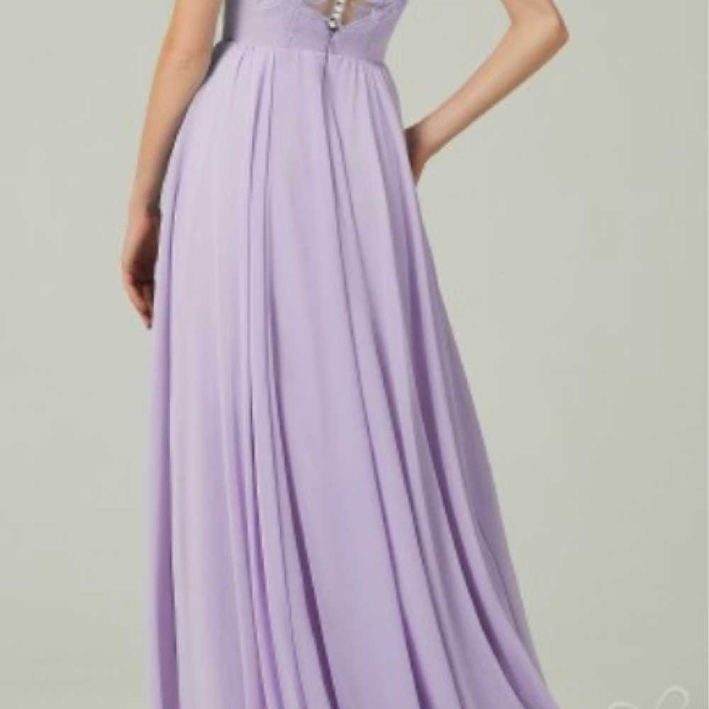 A-Line Sweep-Brush-Train Chiffon Bridesmaid Dress - image 2