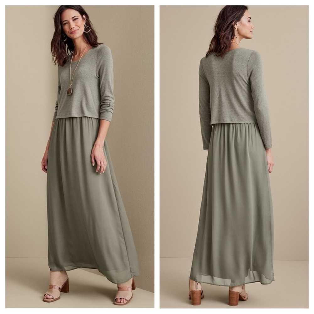 Soft Surroundings Cassie Dress in Olive - Size XL… - image 1