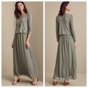 Soft Surroundings Cassie Dress in Olive - Size XL… - image 1