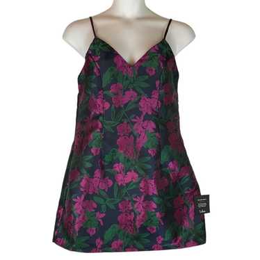 Lulus Floral Print Mini Cocktail Dress Size XL Bl… - image 1