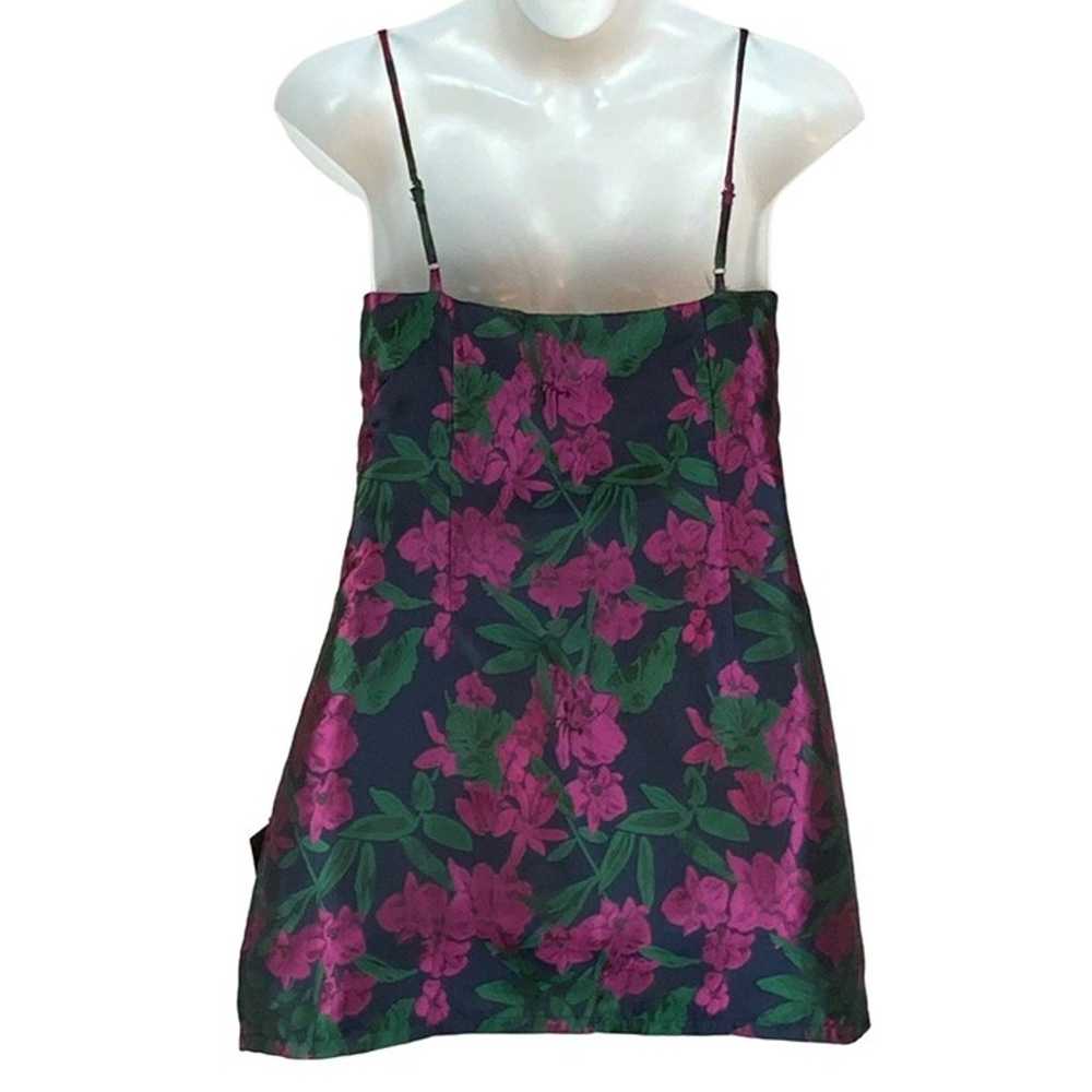 Lulus Floral Print Mini Cocktail Dress Size XL Bl… - image 3