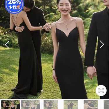 Pre-wedding wedding photo black dress