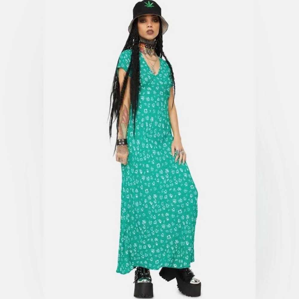 Obey bohemian, Emerald Jade Midi Floral Dress - image 3