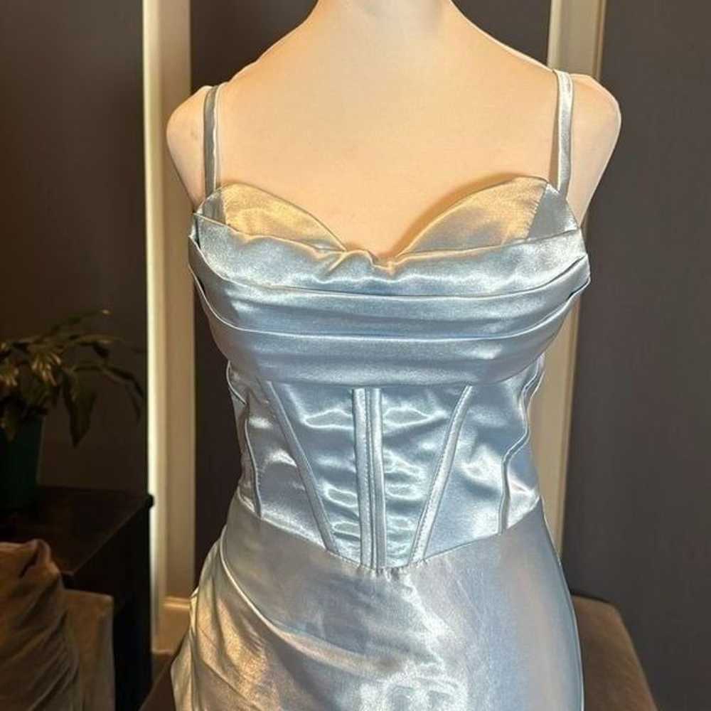 Women’s Light Blue FullLength Prom Party Dress Cr… - image 2