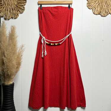 Free People dress maxi cotton belted strapless