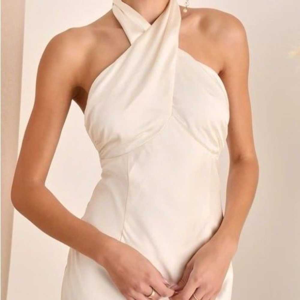 Lulus Start of Forever Ivory Satin Halter Mermaid… - image 10