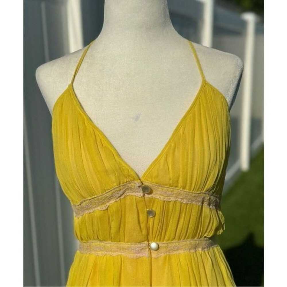 Vintage Silk chiffon midi dress halter style To t… - image 2