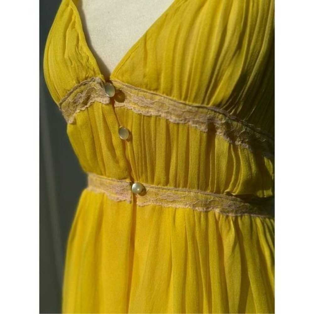 Vintage Silk chiffon midi dress halter style To t… - image 3