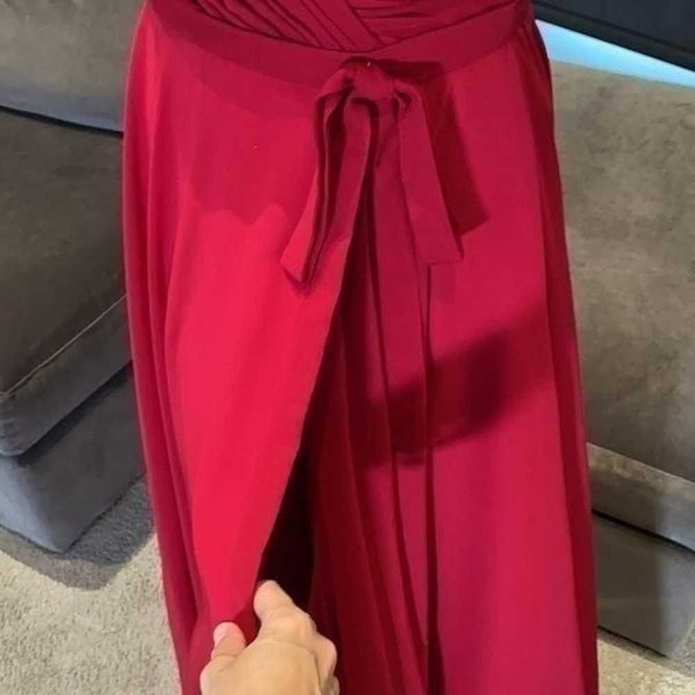 Women’s Burgundy Chiffon Full Length Bridesmaid P… - image 5