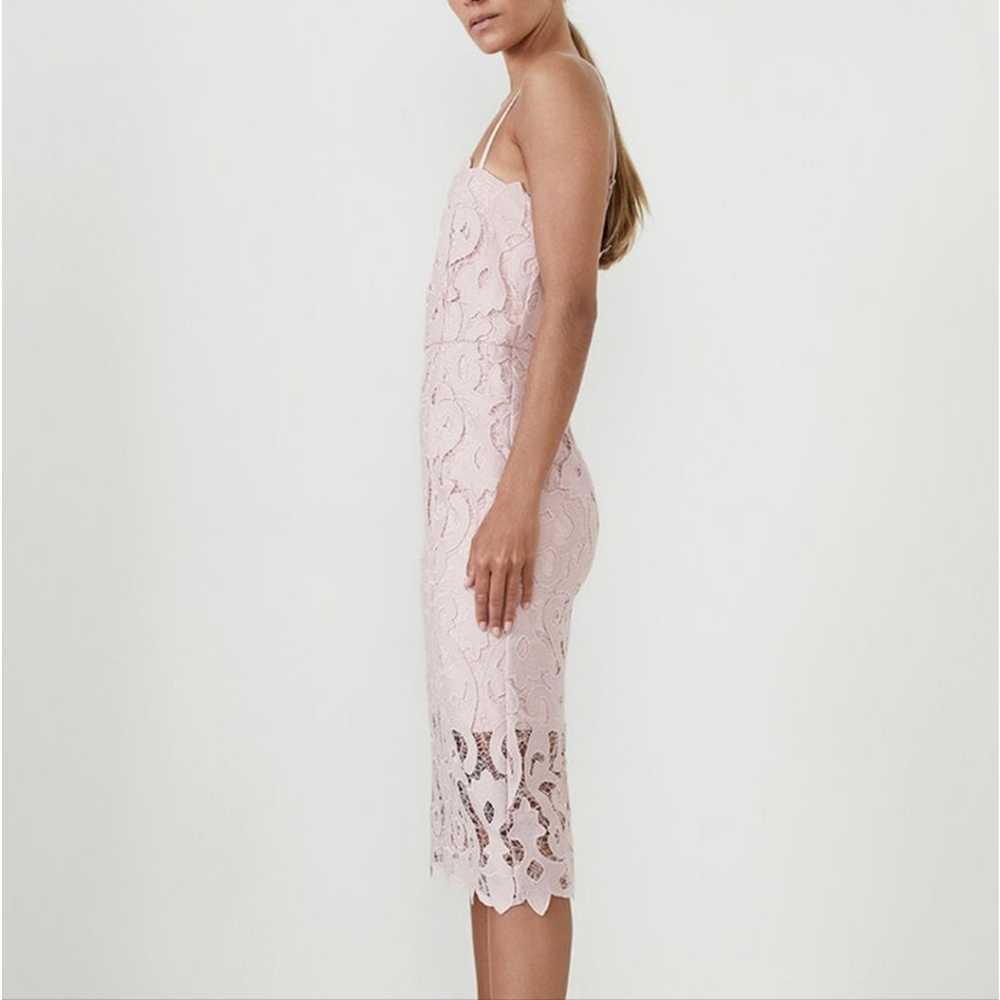 Bardot Lina Pink Rose Floral Lace Sheath Dress - image 3