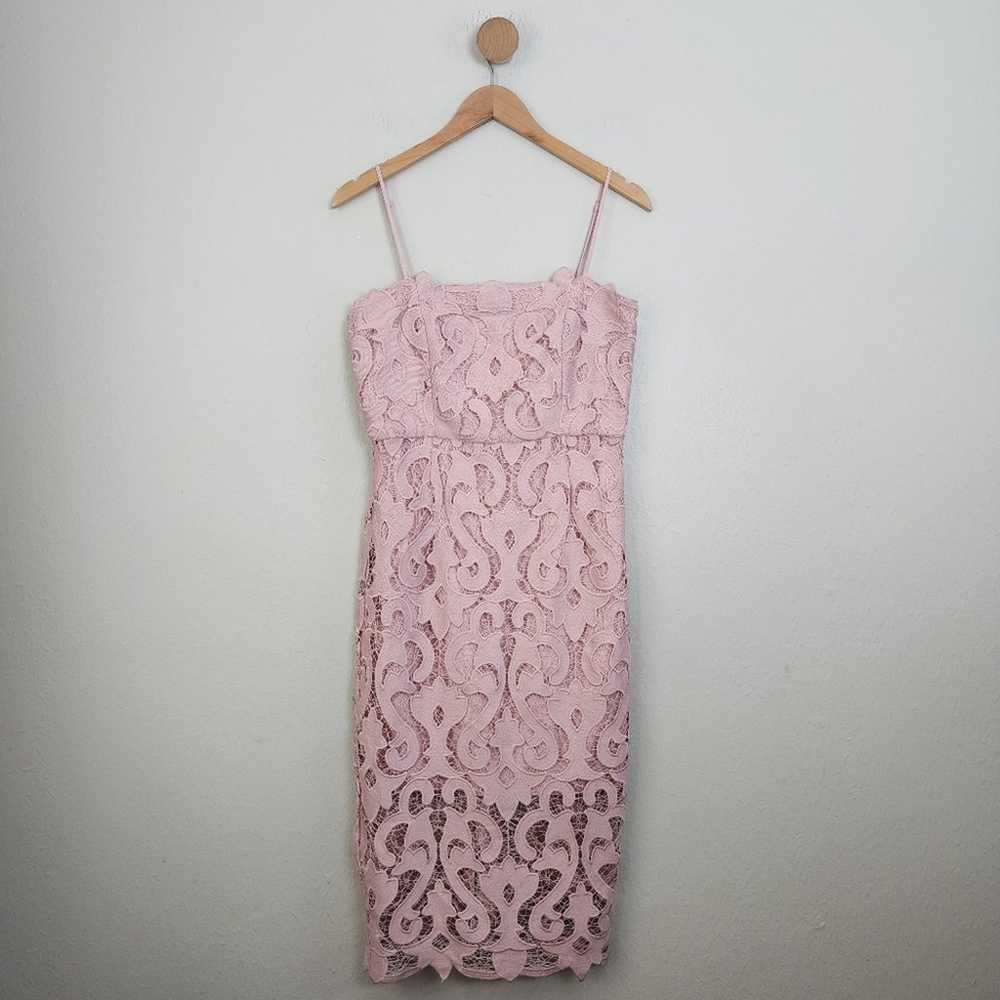 Bardot Lina Pink Rose Floral Lace Sheath Dress - image 5