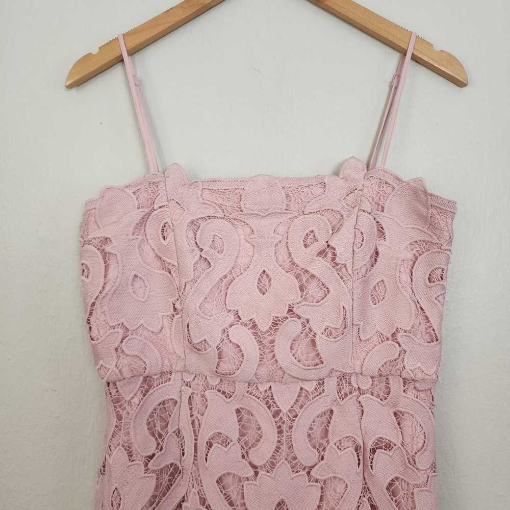 Bardot Lina Pink Rose Floral Lace Sheath Dress - image 6