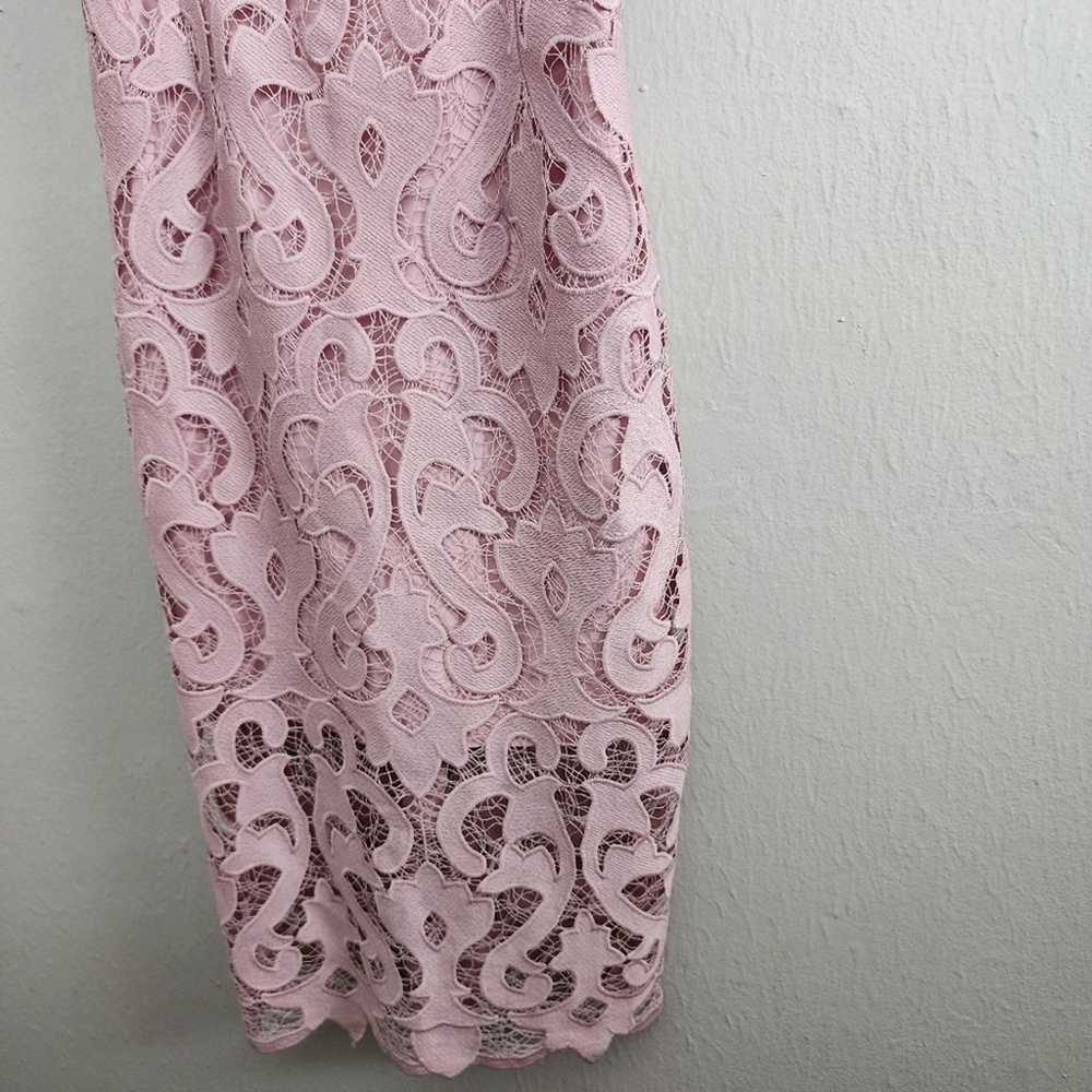 Bardot Lina Pink Rose Floral Lace Sheath Dress - image 7