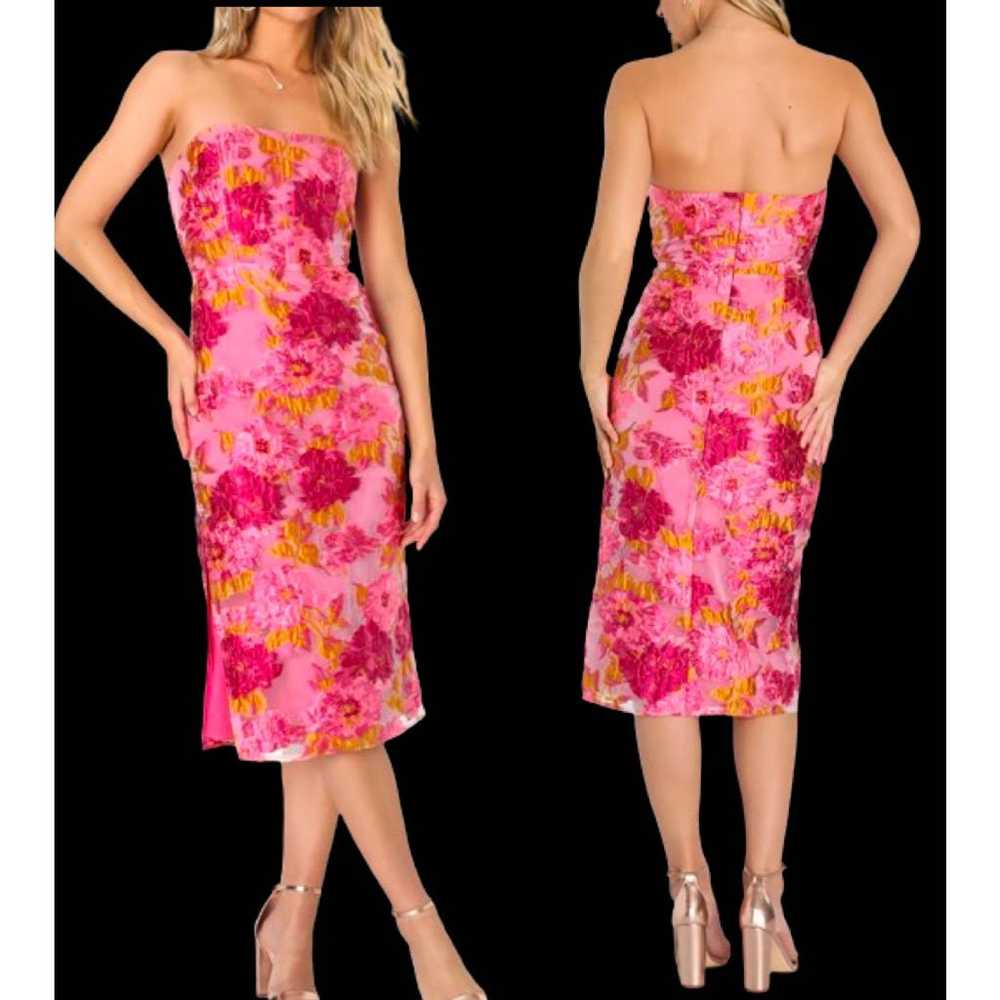 LuLus Pink Floral Creased Jacquard Strapless Bust… - image 7