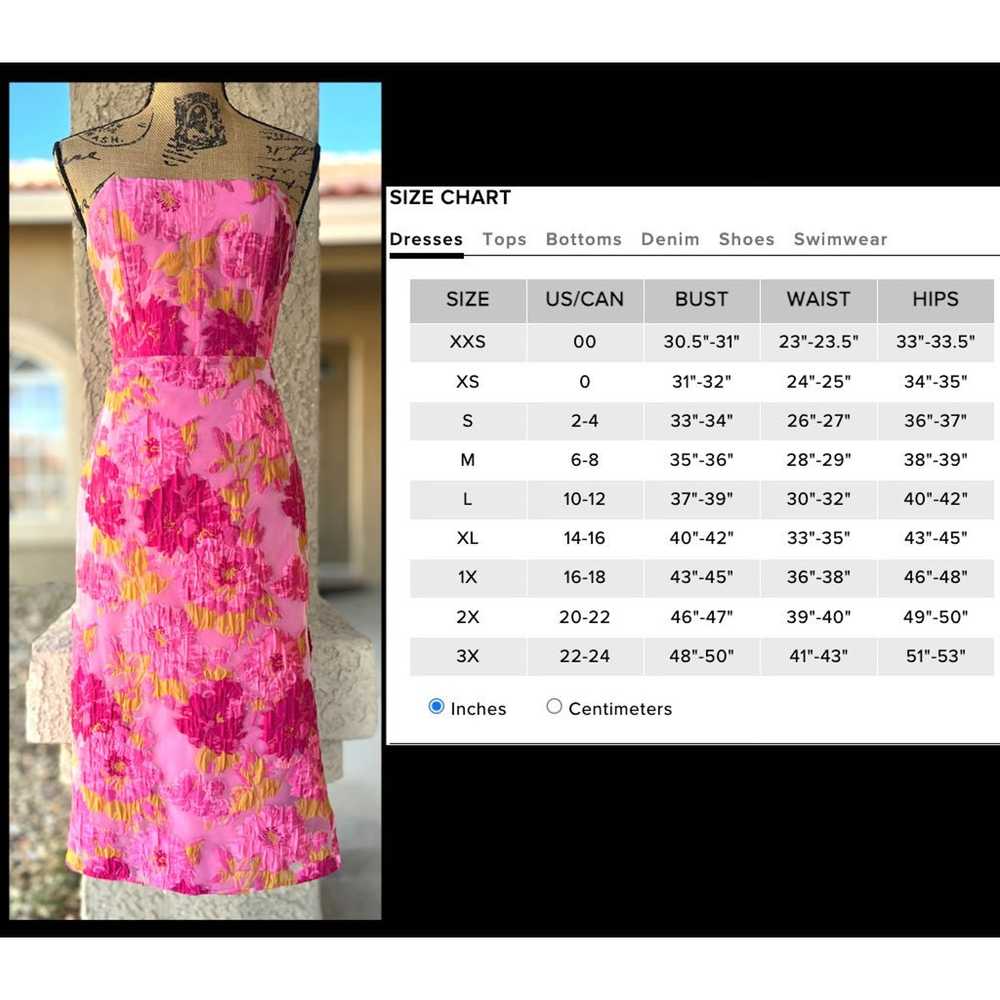 LuLus Pink Floral Creased Jacquard Strapless Bust… - image 8