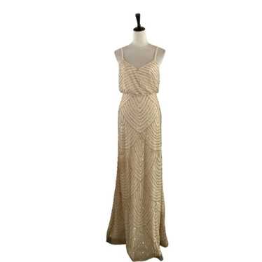 Adrianna Papell Embellished Blouson Gown Beige